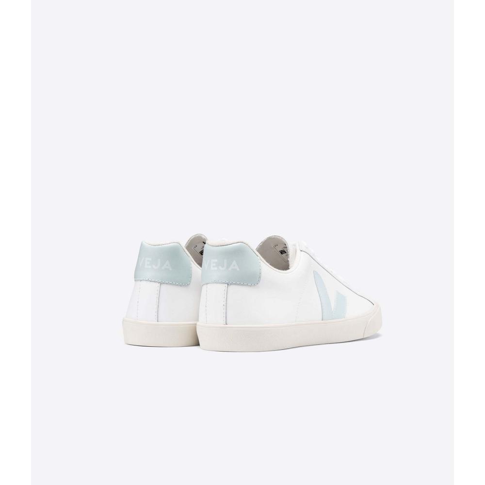 Veja ESPLAR LEATHER Women's Sneakers White/Blue | NZ 609WNB